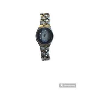 Charles Raymond Womens Silver Tone Quartz Watch Blue Face Dial V1106L